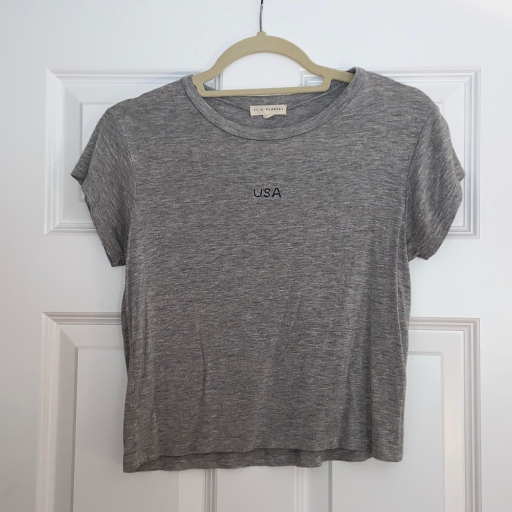 Light grey cropped top from Pac Sun.
